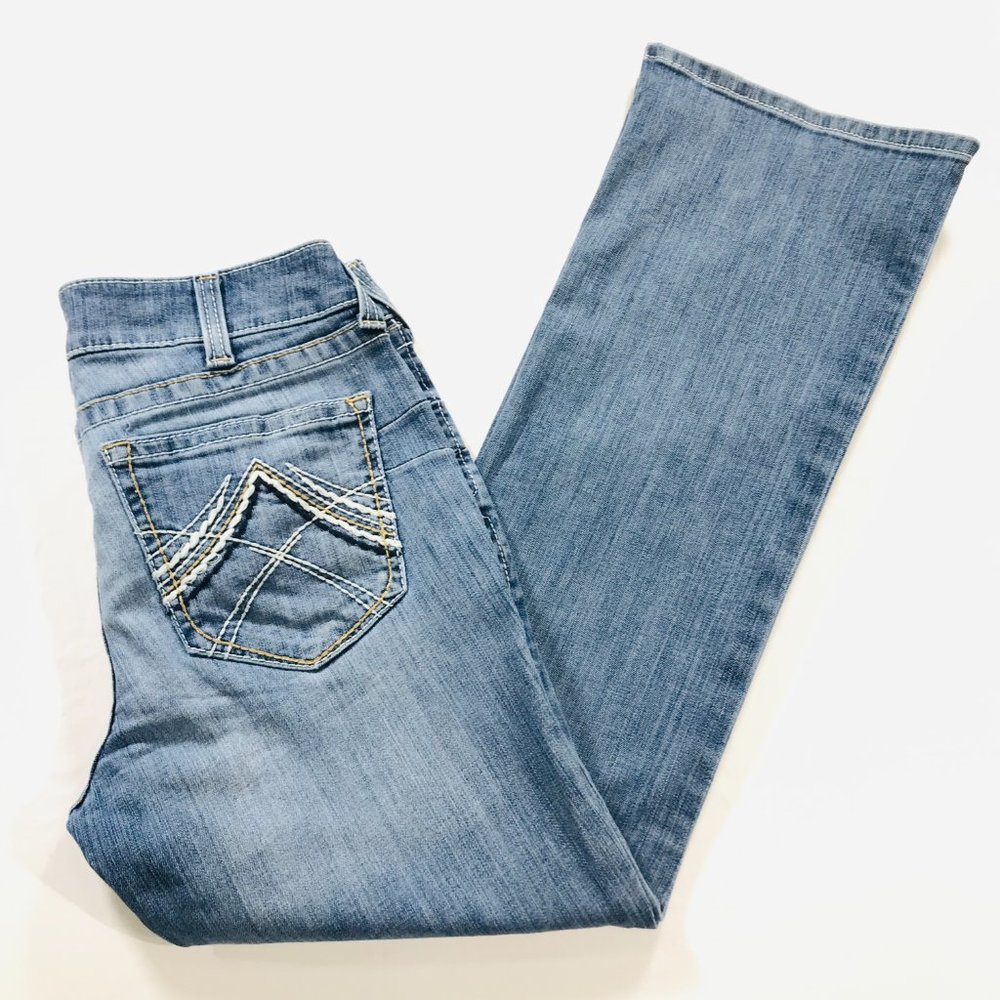 Ariat Women’s REAL Riding Jeans Boot Cut Whipstitch Size 30R Blue Mid Rise 30X31 - Picture 4 of 11